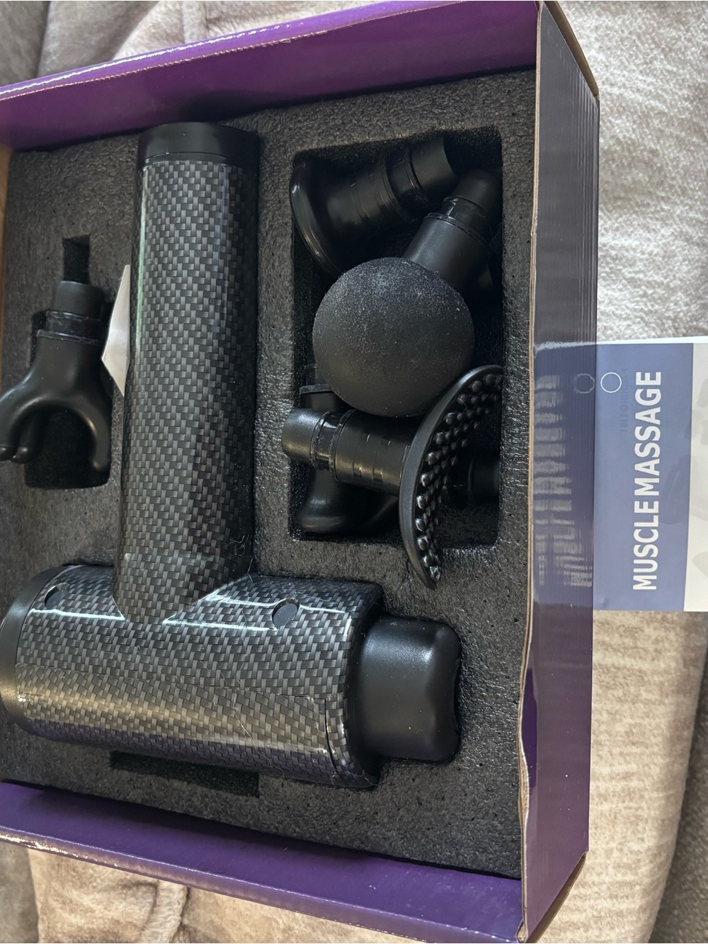Muscle Massage Gun w/ 8 Attachments & Carry Box – Like New